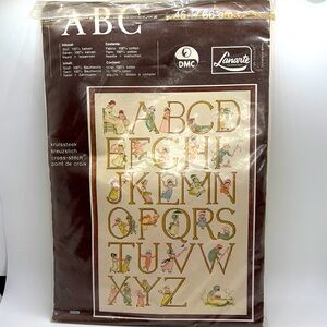 Lanarte Alphabet VTG Sampler Kids NIP Cross stitch kit
